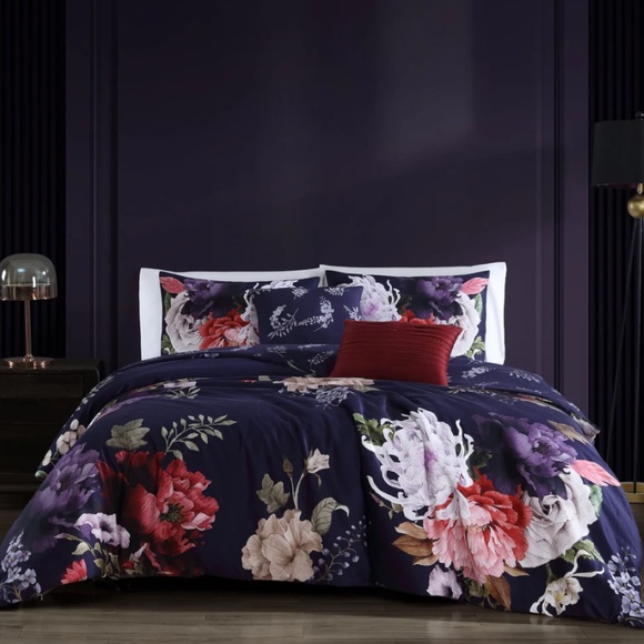 Bebejan Deep Purple Garden Reversible Comforter Set - Picture 1 of 5